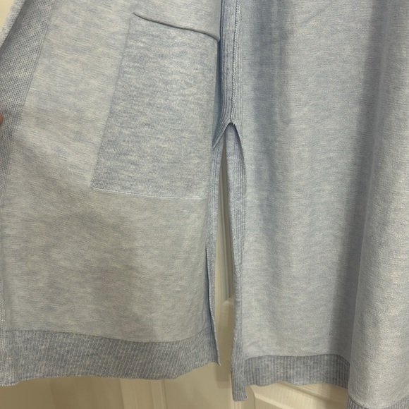 NWT Ellie light heather blue lightweight side slit open cardigan size L - Picture 5 of 6